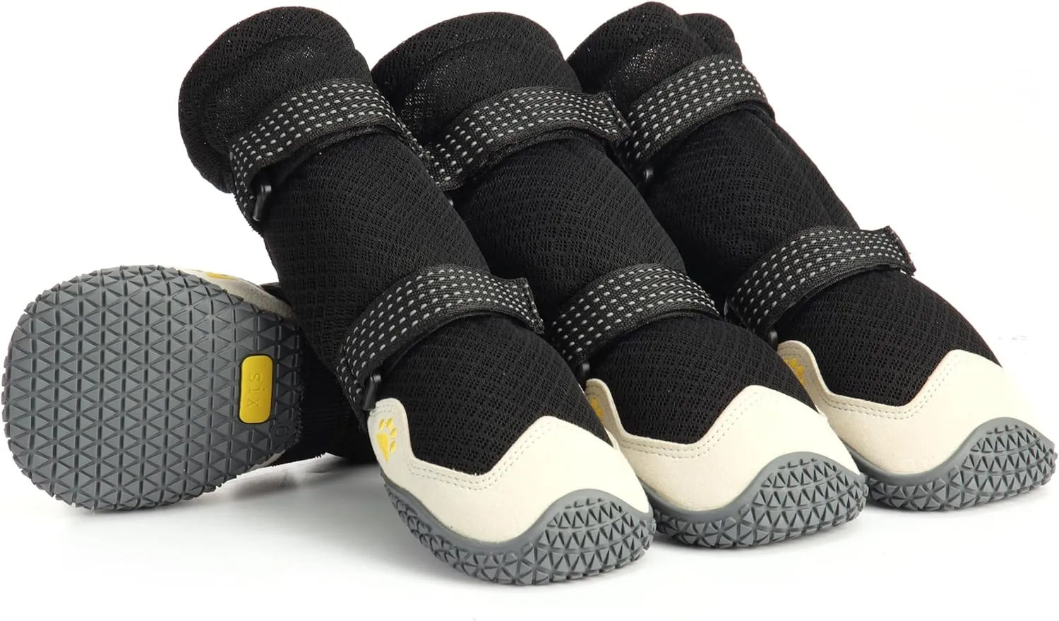 Dog Shoes for Hot Pavement Anti-Slip Dog Boots Waterproof Dog Shoes for Small to Large Dogs with Reflective Straps Pet Dog Boots for Hiking.4Pcs Soft Breathable Paw Protectors for Dogs