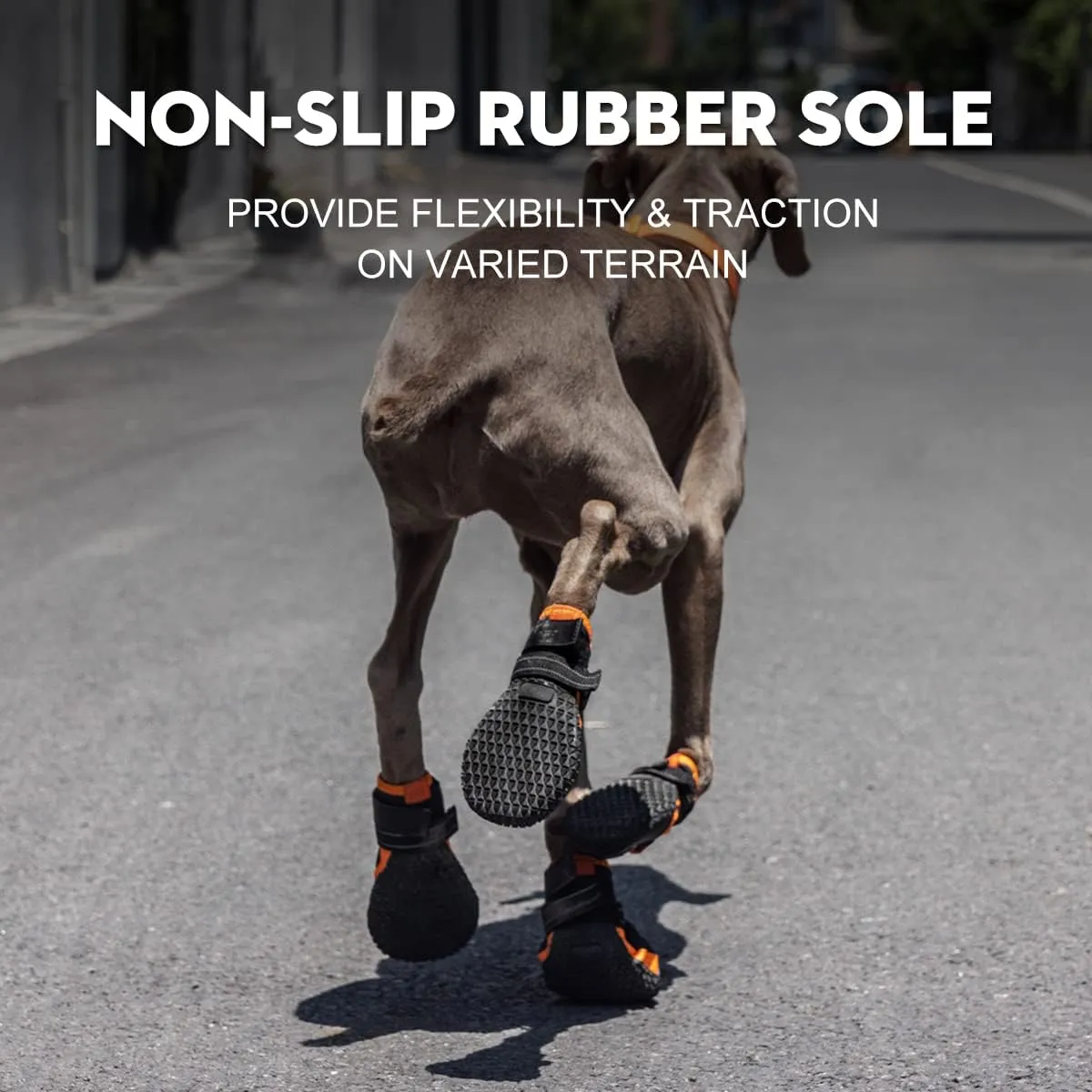 Dog Shoes for Large Dogs,Waterproof Dog Boots for Summer Hot Pavement Winter Snow,Anti-Slip Rubber Dog Booties Paw Protector for Outdoor Walking Hiking (Black,3")