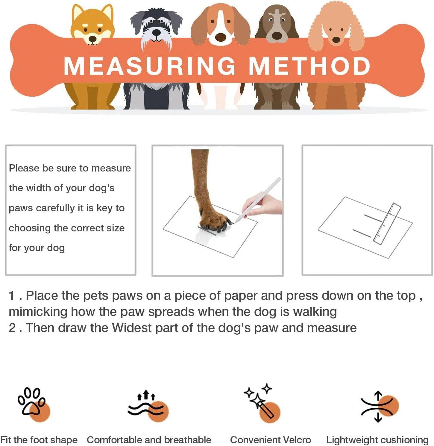 Dog Shoes,Mesh Breathable Dog Boots for Walking Running Hiking,Soft Non-Slip Rugged Rubber Sole Dog Booties with Adjustable Straps 4Pcs,Grey-Size6