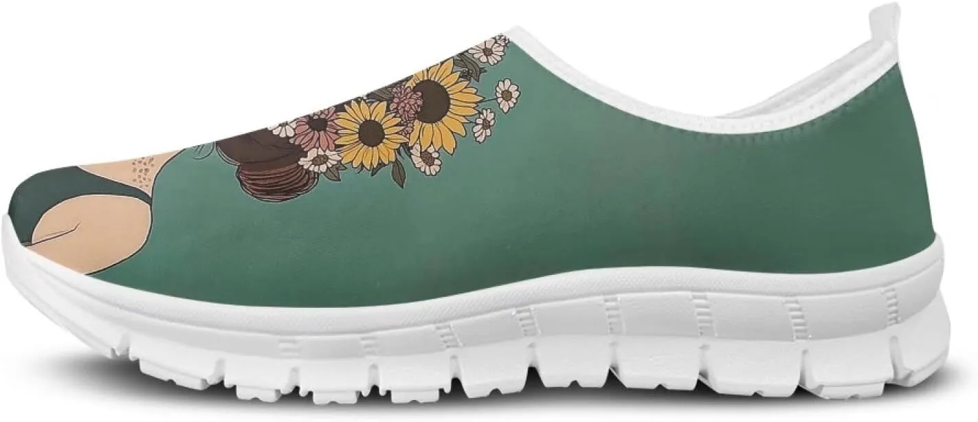 Doojoayie Womens Slip On Walking Shoes Comfort Flats Workout Jogging Driving Shoes