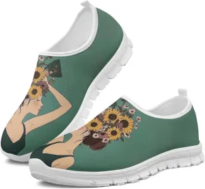 Doojoayie Womens Slip On Walking Shoes Comfort Flats Workout Jogging Driving Shoes