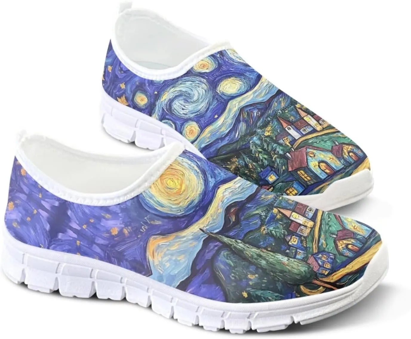 Doojoayie Womens Slip On Walking Shoes Comfort Flats Workout Jogging Driving Shoes