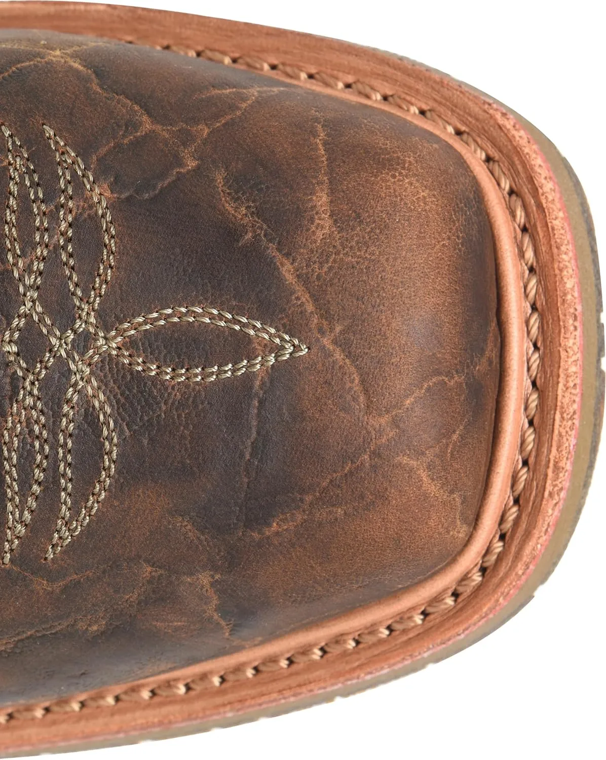 DOUBLE-H Mens 11" Safety Toe Square Toe Roper Western-Boot, Durable Leather Boots, Slip-Resistant, Work & Casual Wear