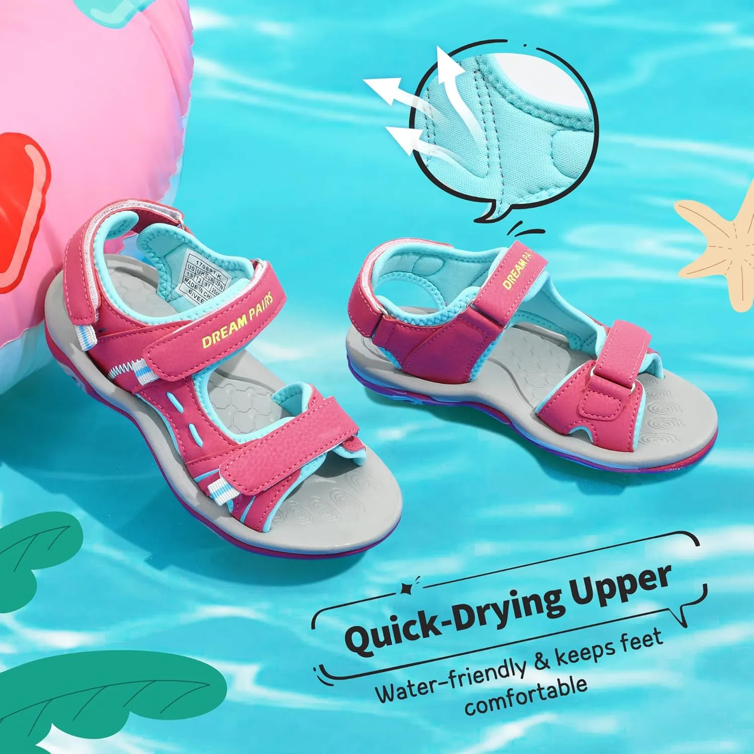 DREAM PAIRS Boys Girls Fashion Athletic Summer Sports Sandals(Toddler/Little Kid/Big Kid)