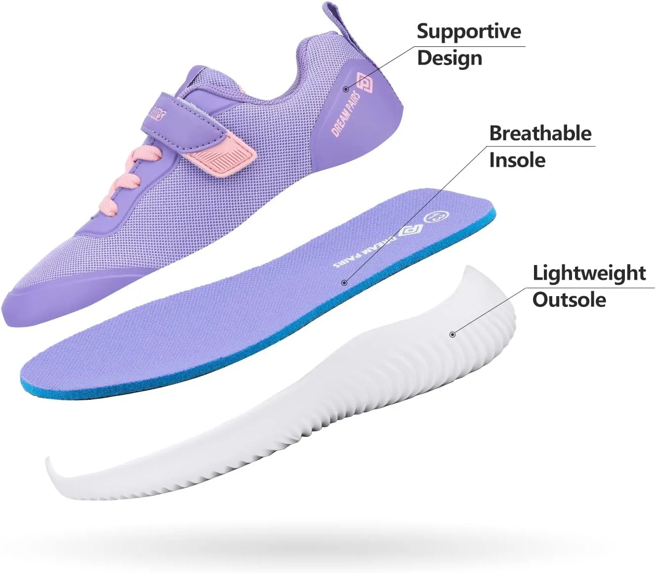 DREAM PAIRS Boys Girls Shoes Kids Tennis EZ-Ons BreezeRunners Running Sneakers