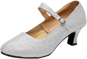 Dress Shoes for Women Closed Toe High Chunky Block Heels Comfortable Formal Heels Vintage Round Toe Pumps Shoes