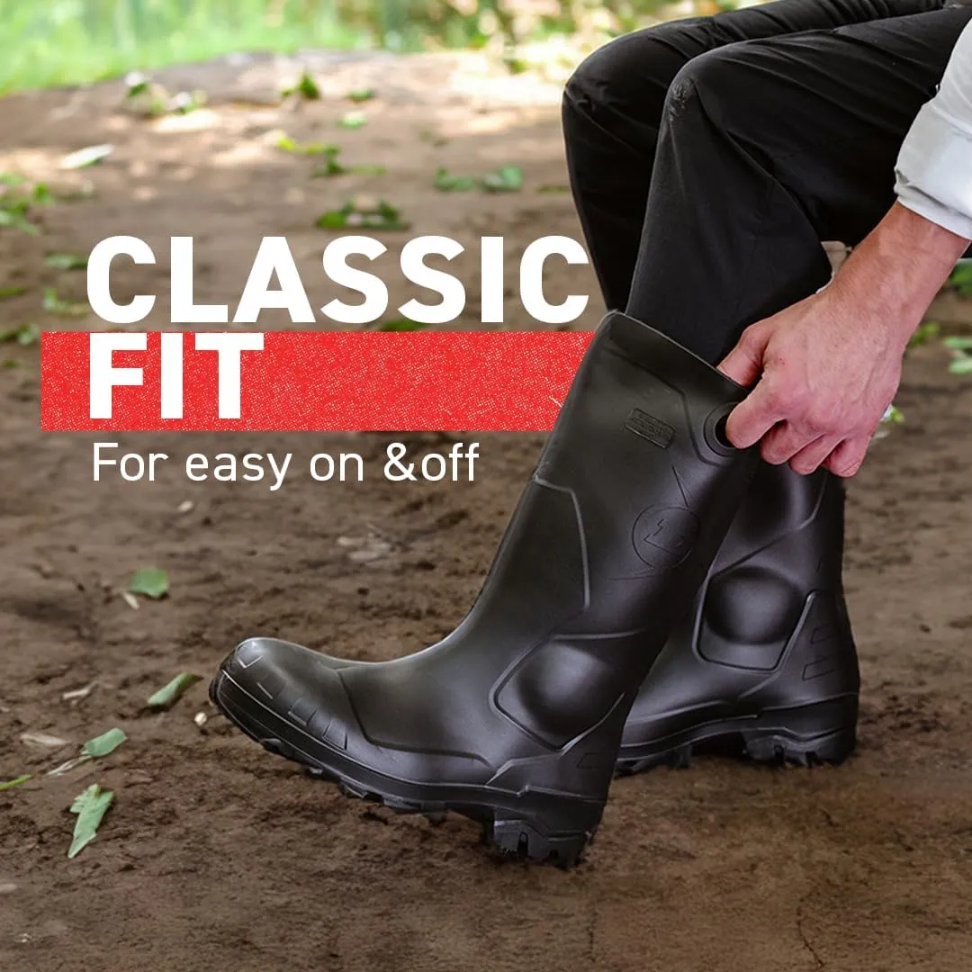 Dunlop Protective Footwear, Chesapeake plain toe Black Amazon, 100% Waterproof PVC, Lightweight and Durable