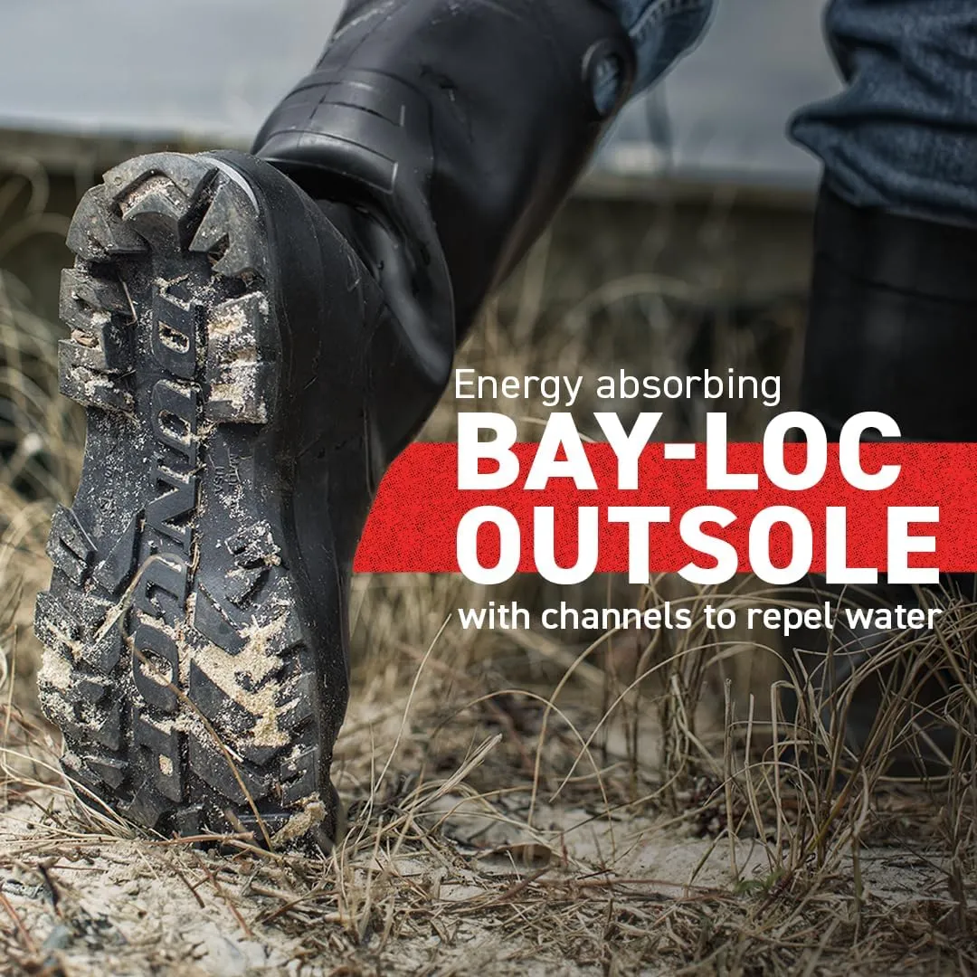 Dunlop Protective Footwear, Chesapeake plain toe Black Amazon, 100% Waterproof PVC, Lightweight and Durable