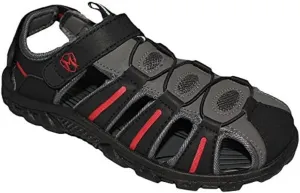 Easy USA Men's Waterproof Sport Sandals (12, Black/Grey)