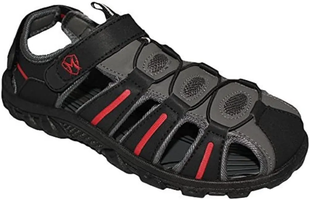 Easy USA Men's Waterproof Sport Sandals (12, Black/Grey)