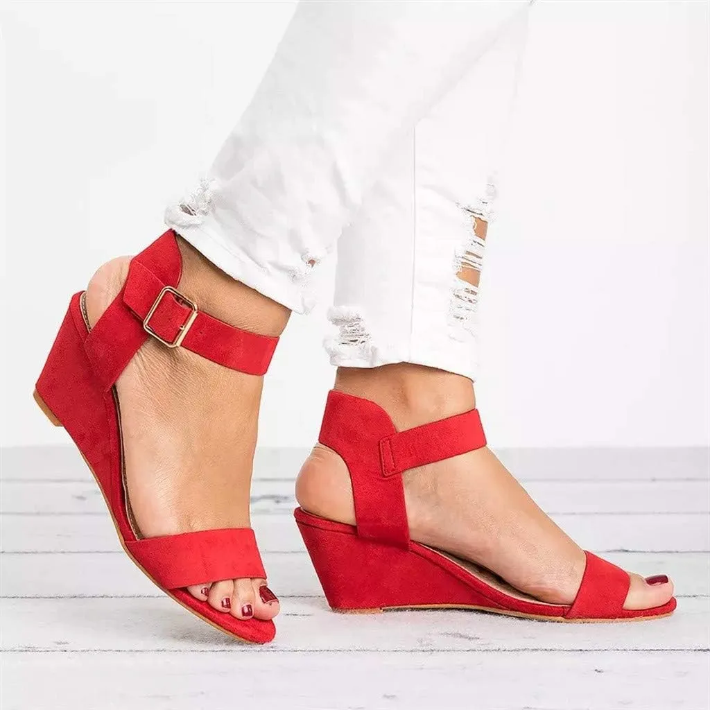 Eduavar Sandals for Women 2023, Orthopedic Sandals for Women Open Toe Ankle Strap Wedge Sandals Summer Dress Shoes