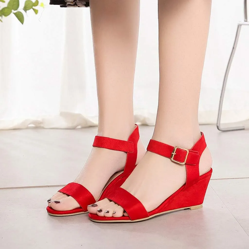 Eduavar Sandals for Women 2023, Orthopedic Sandals for Women Open Toe Ankle Strap Wedge Sandals Summer Dress Shoes