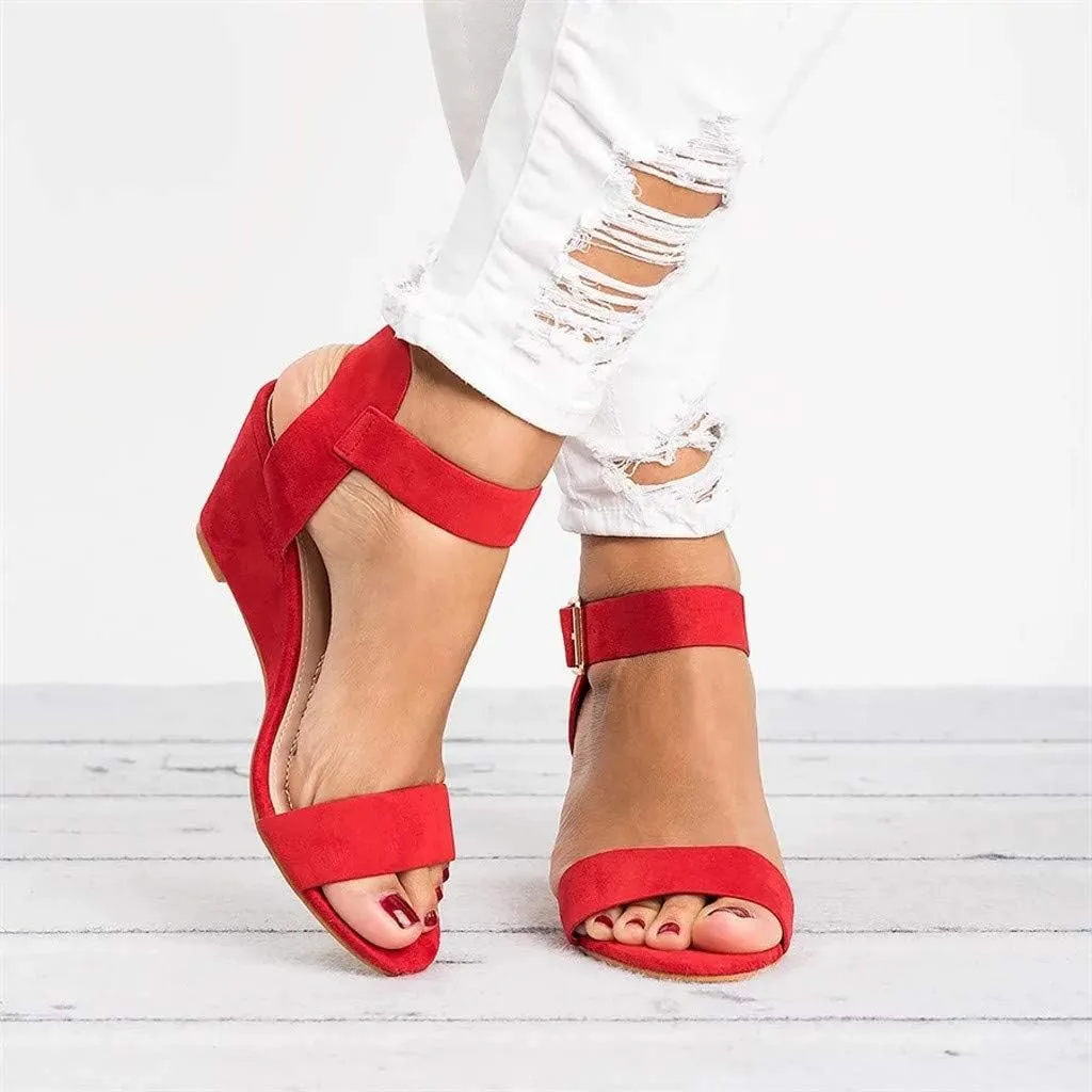 Eduavar Sandals for Women 2023, Orthopedic Sandals for Women Open Toe Ankle Strap Wedge Sandals Summer Dress Shoes
