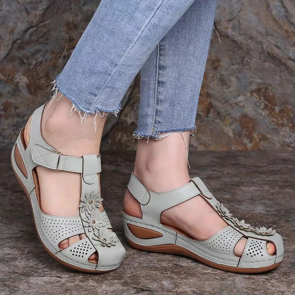 Eduavar Sandals for Women Dressy Summer, Womens Sandals Dressy Hollow Sole Platform Sandals Summer Round Toe Outdoor Shoes