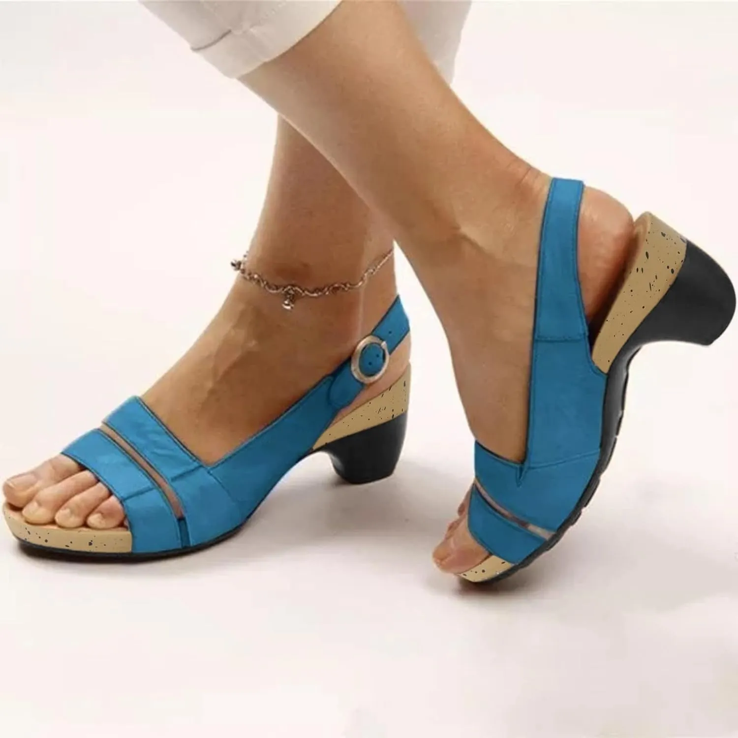 Eduavar Sandals Women Dressy Summer, Womens Sandals Wedge Sandals Ultra-Comfy Breathable Sandals Orthotic Sandals Women