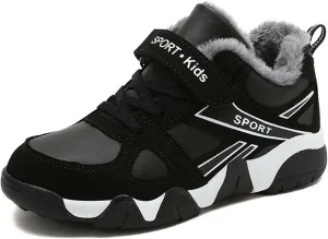 Eliogn Boys Winter Sneakers Faux Fur Ankle Booties Unisex Kids Warm High Top Traines Sport Shoes (Big Kid/Little Kid)