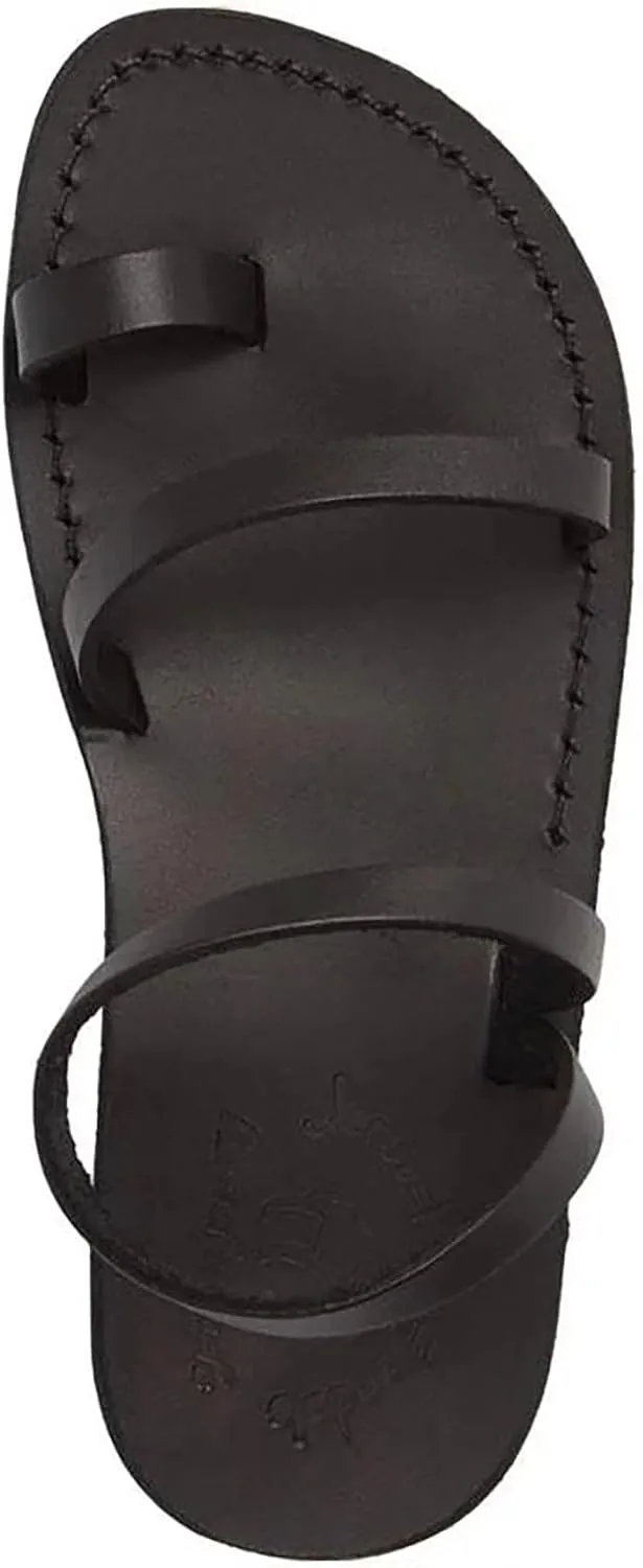 Ella - Leather Ankle Strap Flat Sandal - Womens Sandals