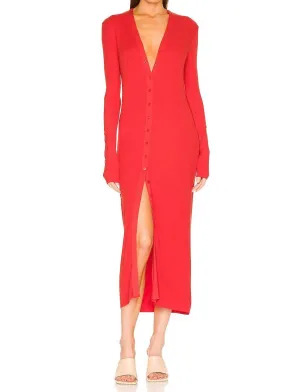 Enza Costa - SILK RIB L/S CARDIGAN MIDI