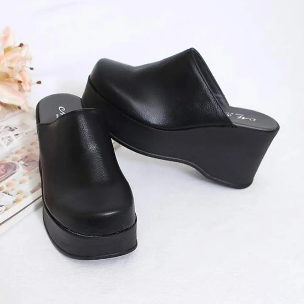 epdavin Women's Closed Toe Platform High Heel Slip On Backless Clogs Slides Mules Shoes