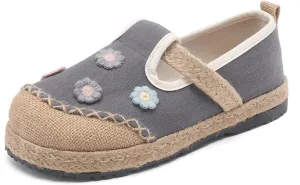 Espadrilles for Women Flat Slip on Loafers House Shoes Floral Embroidered Shoes Casual Linen Everyday Hiking Shoes