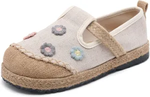 Espadrilles for Women Flat Slip on Loafers House Shoes Floral Embroidered Shoes Casual Linen Everyday Hiking Shoes