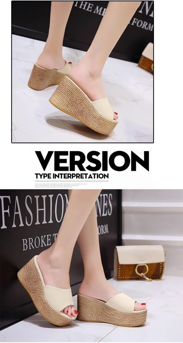Espadrilles Wedges for Women Mules Comfortable Slides Platform Chunky High Heels Cute Y2K Fashion Dressy Casual Sandals Spring Summer Fall Outdoors Travel Streetwear Parties Cruise Beach Holiday