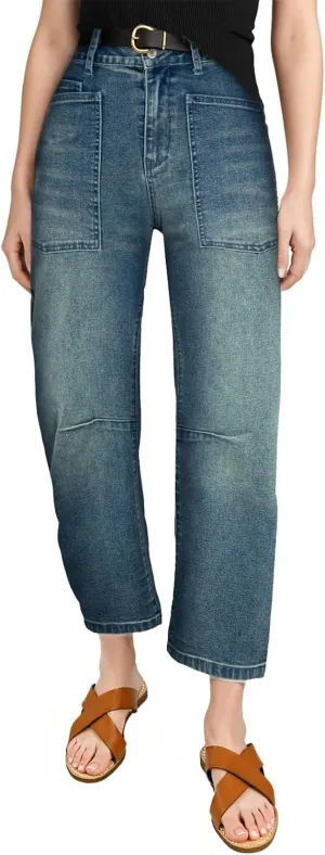 EVALESS Womens Baggy Barrel Jeans High Waisted Wide Leg Boyfriend Denim Ankle Pants