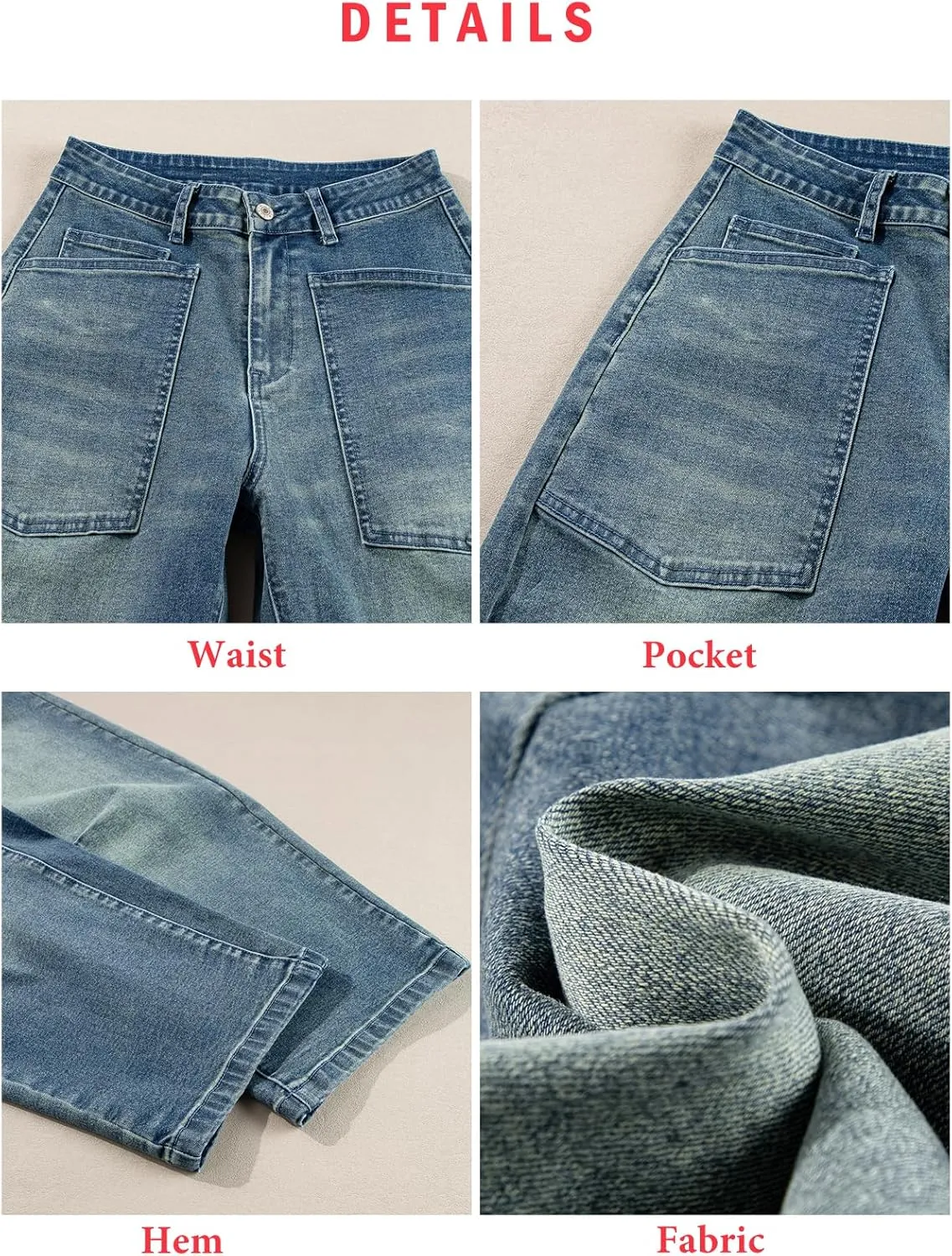 EVALESS Womens Baggy Barrel Jeans High Waisted Wide Leg Boyfriend Denim Ankle Pants