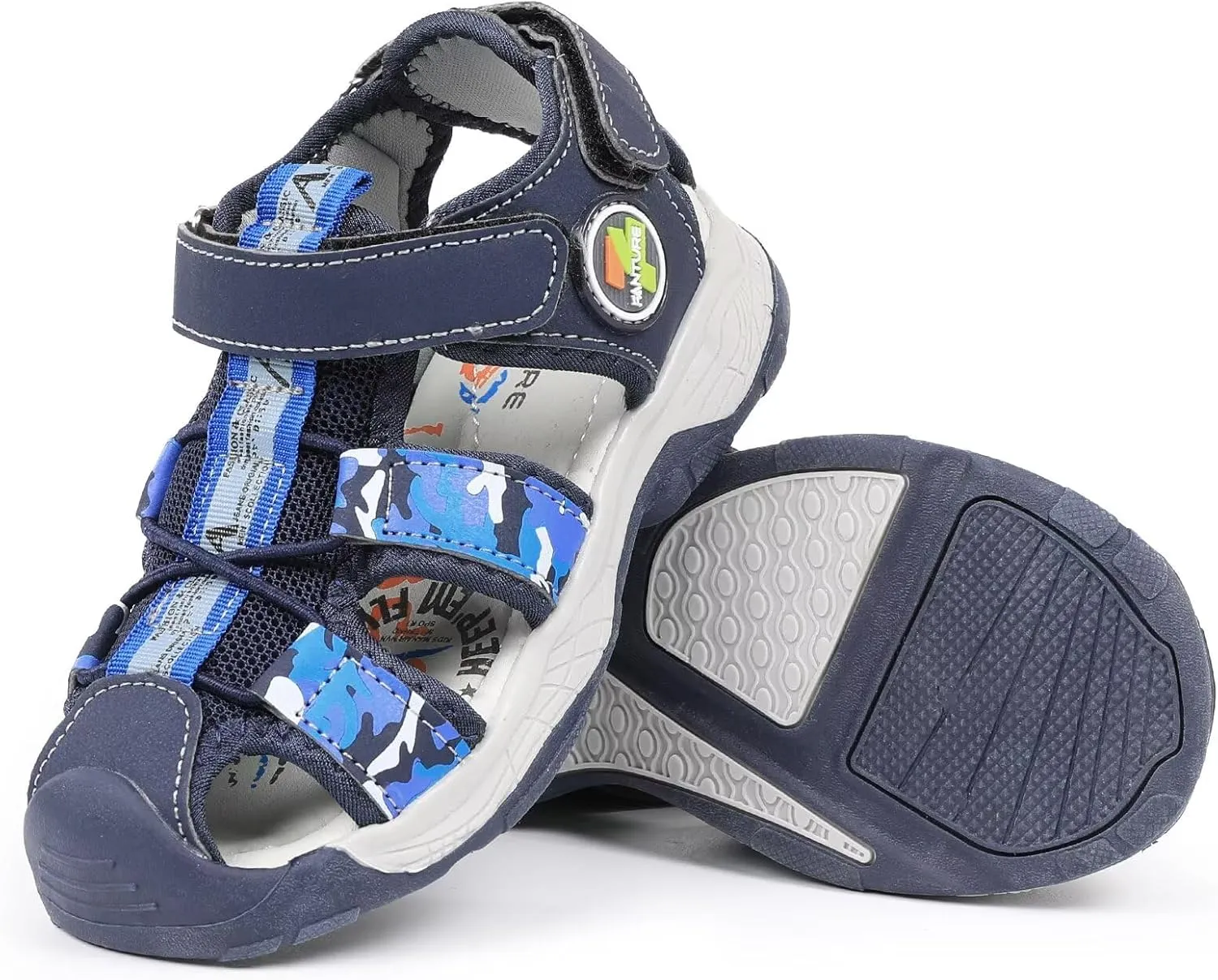 FANTURE Kids Athletic Sandals Closed Toe Lightweight Boys Girls Outdoor Summer Sports Shoes