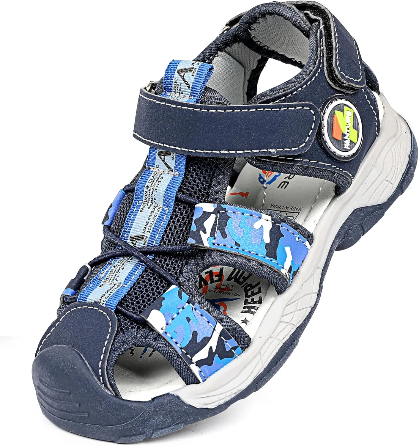 FANTURE Kids Athletic Sandals Closed Toe Lightweight Boys Girls Outdoor Summer Sports Shoes