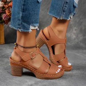 Fashion Strappy Heels for Women Sandals Comfortable Dressy Chunky Block Heel Open Toe Ankle Strap Slip On Mules Slingback Sandals for Women Prom Wedding Heels Boho Beach Sandals