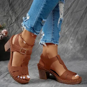 Fashion Strappy Heels for Women Sandals Comfortable Dressy Chunky Block Heel Open Toe Ankle Strap Slip On Mules Slingback Sandals for Women Prom Wedding Heels Boho Beach Sandals