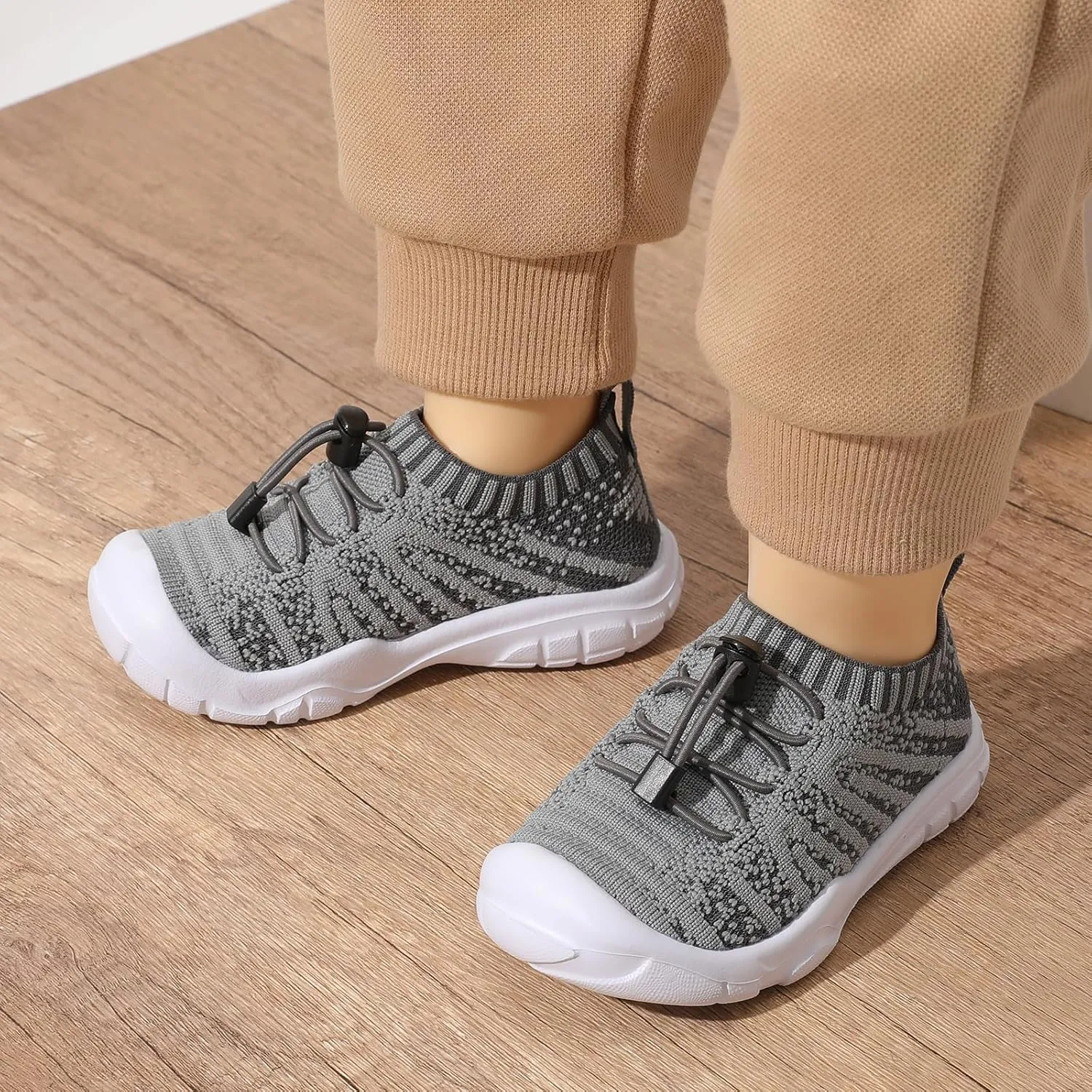FEETCITY Toddler Slip On Shoes Boys Girls Wide Toddler Tennis Shoes Sports Walking Sneakers