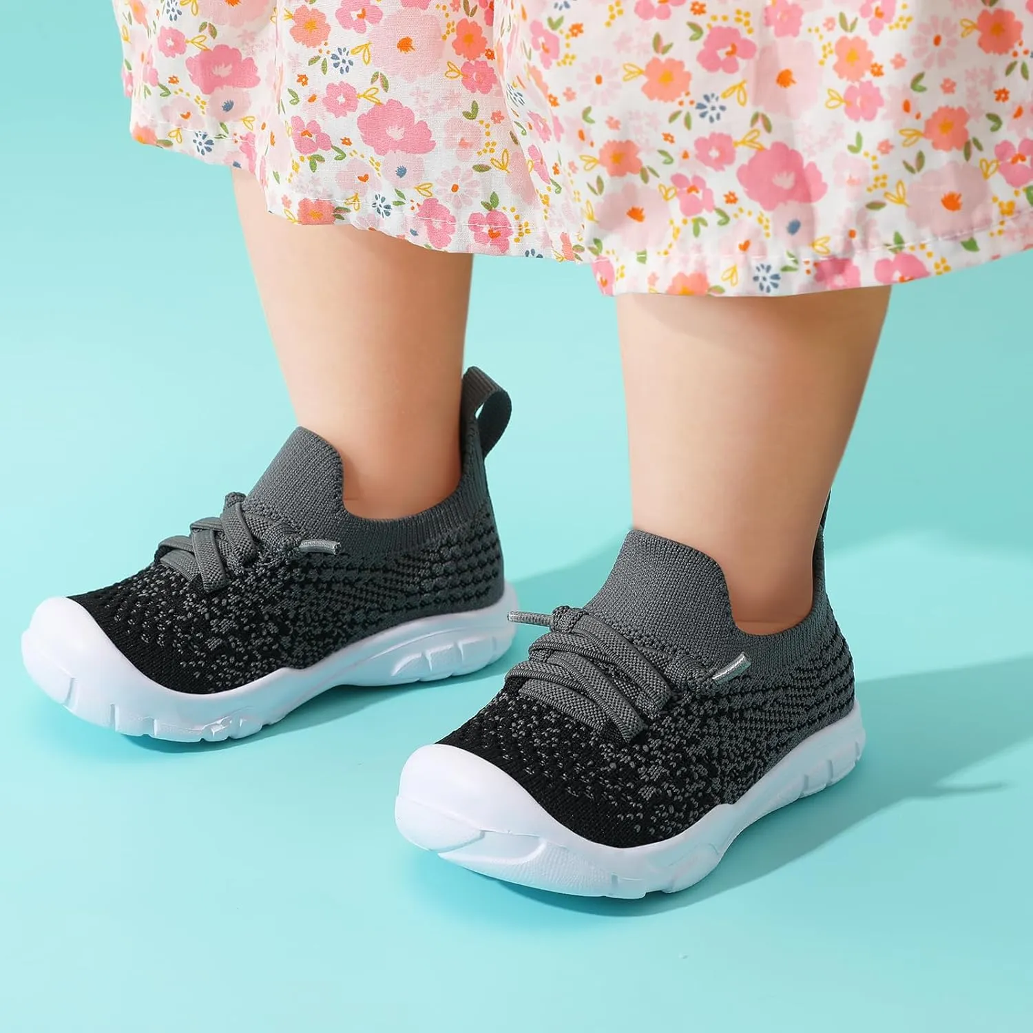FEETCITY Toddler Sneakers Toddler Walking Shoes Boys Girls Toddler Tennis Shoes Lightweight Brethable Kids Slip On Shoes