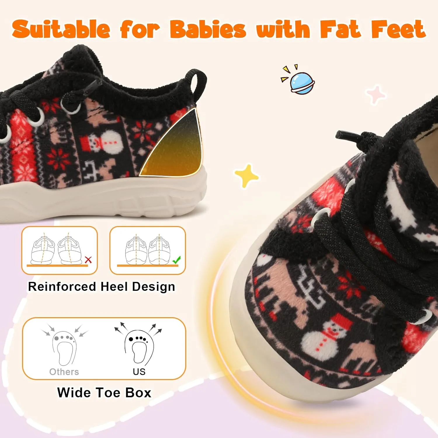 FEETCITY Wide Boys & Girls Winter Shoes - Barefoot & Walking Shoes, Slip On, Tennis Design