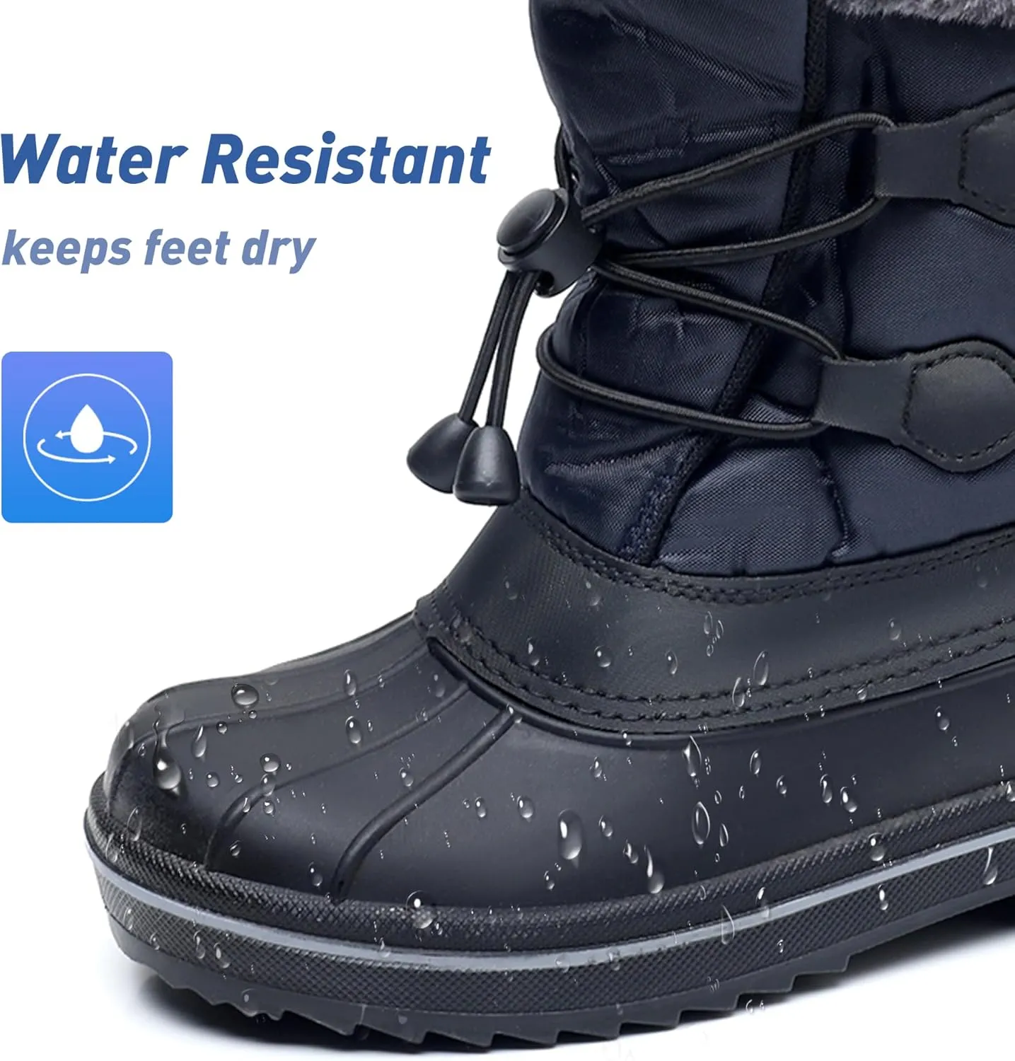 Felabo Kids Snow Boots for Boys and Girls – Insulated Water Resistant Non Slip Easy On Winter Boots (Toddler/Little Kid/Big Kid)