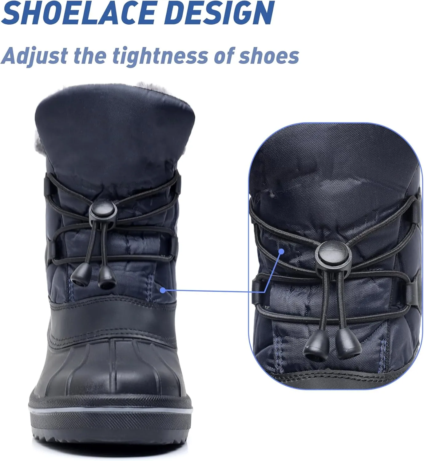 Felabo Kids Snow Boots for Boys and Girls – Insulated Water Resistant Non Slip Easy On Winter Boots (Toddler/Little Kid/Big Kid)