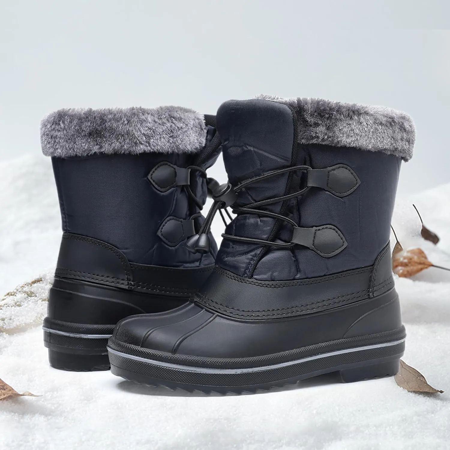 Felabo Kids Snow Boots for Boys and Girls – Insulated Water Resistant Non Slip Easy On Winter Boots (Toddler/Little Kid/Big Kid)