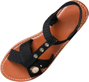 Flat Sandals for Women Summer Dressy Slip On Bohemian Sandals Open Toe Cross Strap Beach Shoes Comfortable Wide Width Dress Shoes