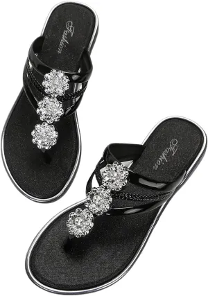 Floerns Women's Flat Sandals Flip Flop Sandals Summer Slip on Dressy Thong Sandal