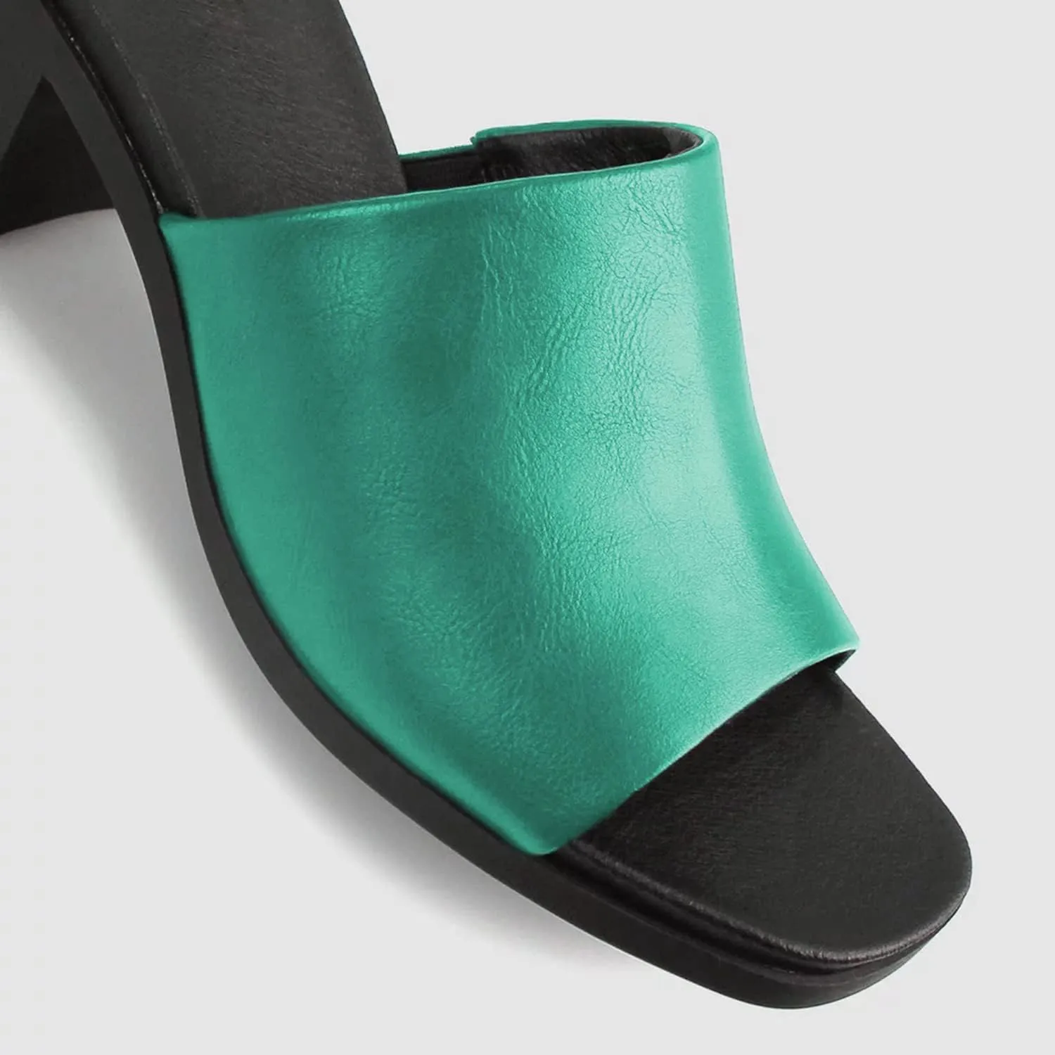 FOWT Women High Chunky Striped Heel Mules Slingback Two Toned Clogs Platform Square Toe Sandals Slip On Slippers Outdoor Casual Fashion Work Party Dance Slide Shoes Size 4-16 US