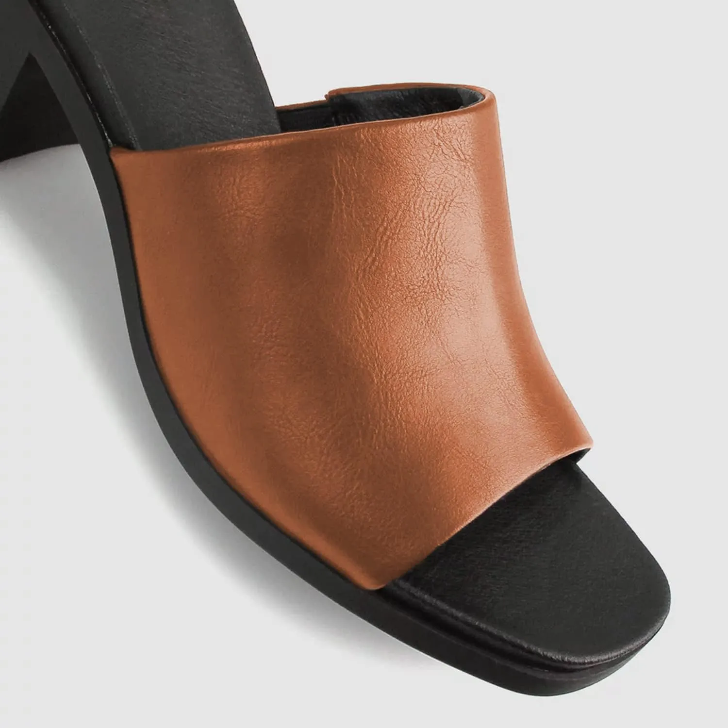 FOWT Women High Chunky Striped Heel Mules Slingback Two Toned Clogs Platform Square Toe Sandals Slip On Slippers Outdoor Casual Fashion Work Party Dance Slide Shoes Size 4-16 US