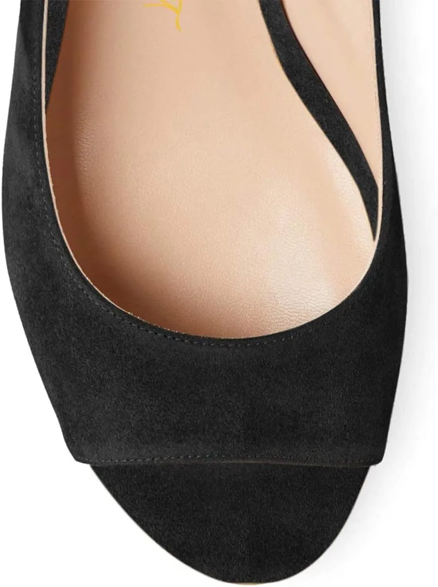 FOWT Women Peep Toe Slingback Platform Wedge Sandals High Heel Buckle Open Toe Ladies Summer Cork Sole Shoes Size 4-15 M US