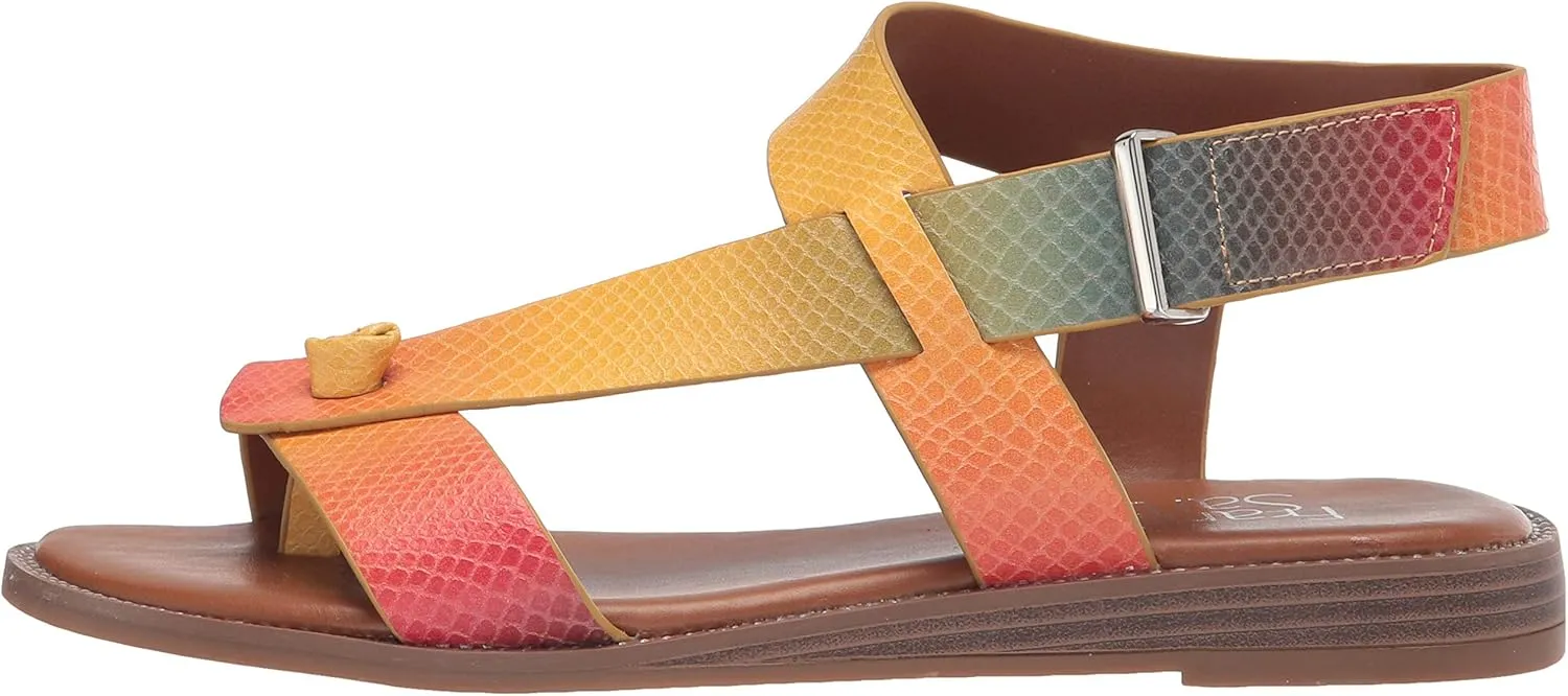 Franco Sarto Womens Glenni Ankle Strap Flat Sandals
