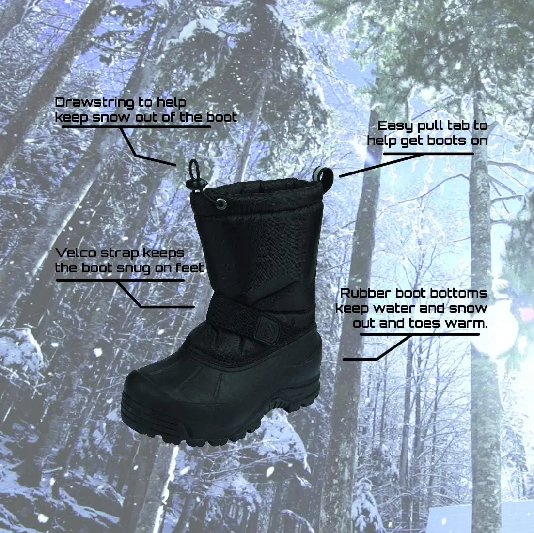 Frosty Kids Winter Snow Boots & Gloves Combo for Girls & Boys
