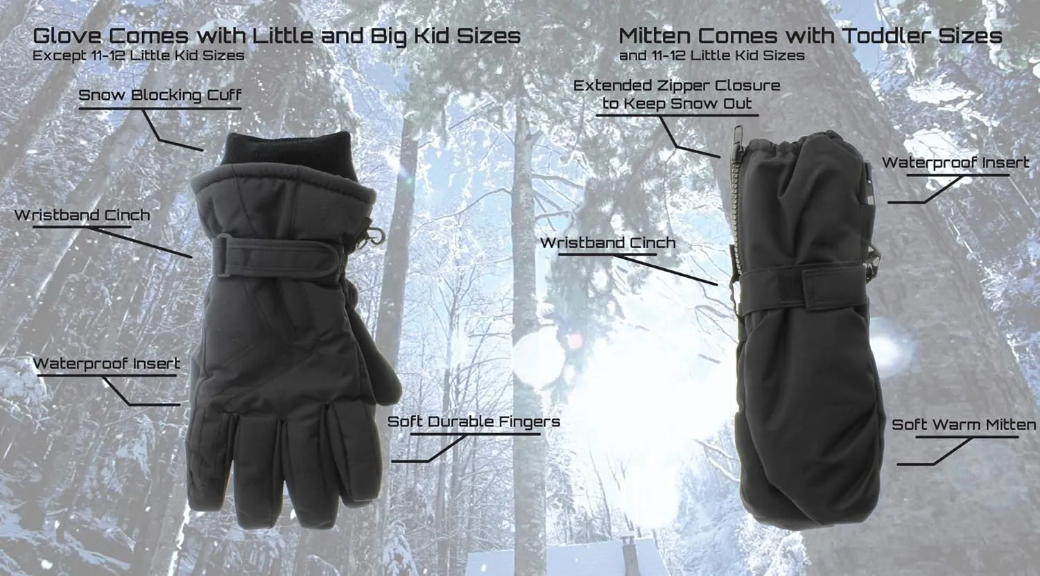Frosty Kids Winter Snow Boots & Gloves Combo for Girls & Boys
