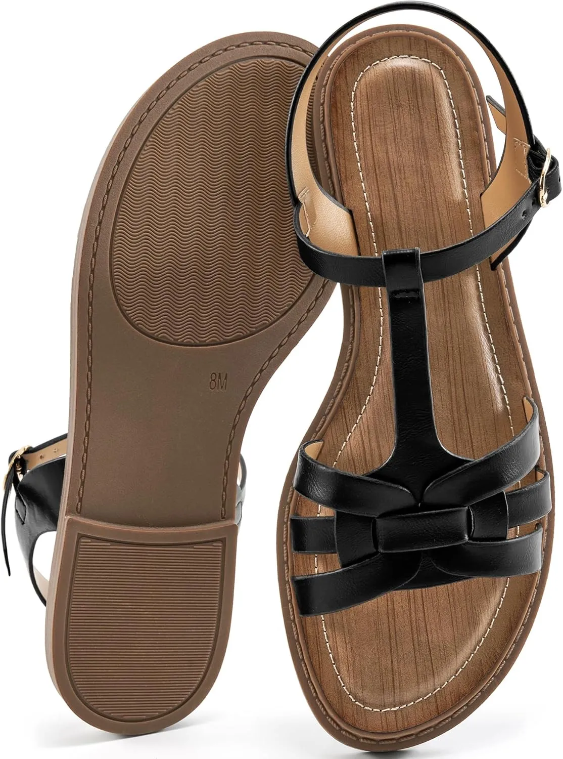 FUDYNMALC Women's Flat Sandals Dressy: Summer Gladiator Dress Sandals 2025 Comfortable Slip On Walking Beach Footwear Slingback