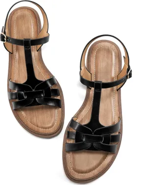 FUDYNMALC Women's Flat Sandals Dressy: Summer Gladiator Dress Sandals 2025 Comfortable Slip On Walking Beach Footwear Slingback