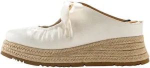 Geerta Mary Jane Espadrilles for Women Breathable Platform Flat Bow Slip on Woven Rattan Raffia Sandals Closed Toe Ladies Alpargatas Para Mujer Comfortable Walking Summer Vacation Beach Travel Causal