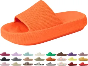 Genuine Pillow Slippers for Women and Men | House Slides Shower Sandals | Extremely Comfy | Cushioned Thick Sole | Cloud Slides | Lightweight Non-Slip Easy to Clean